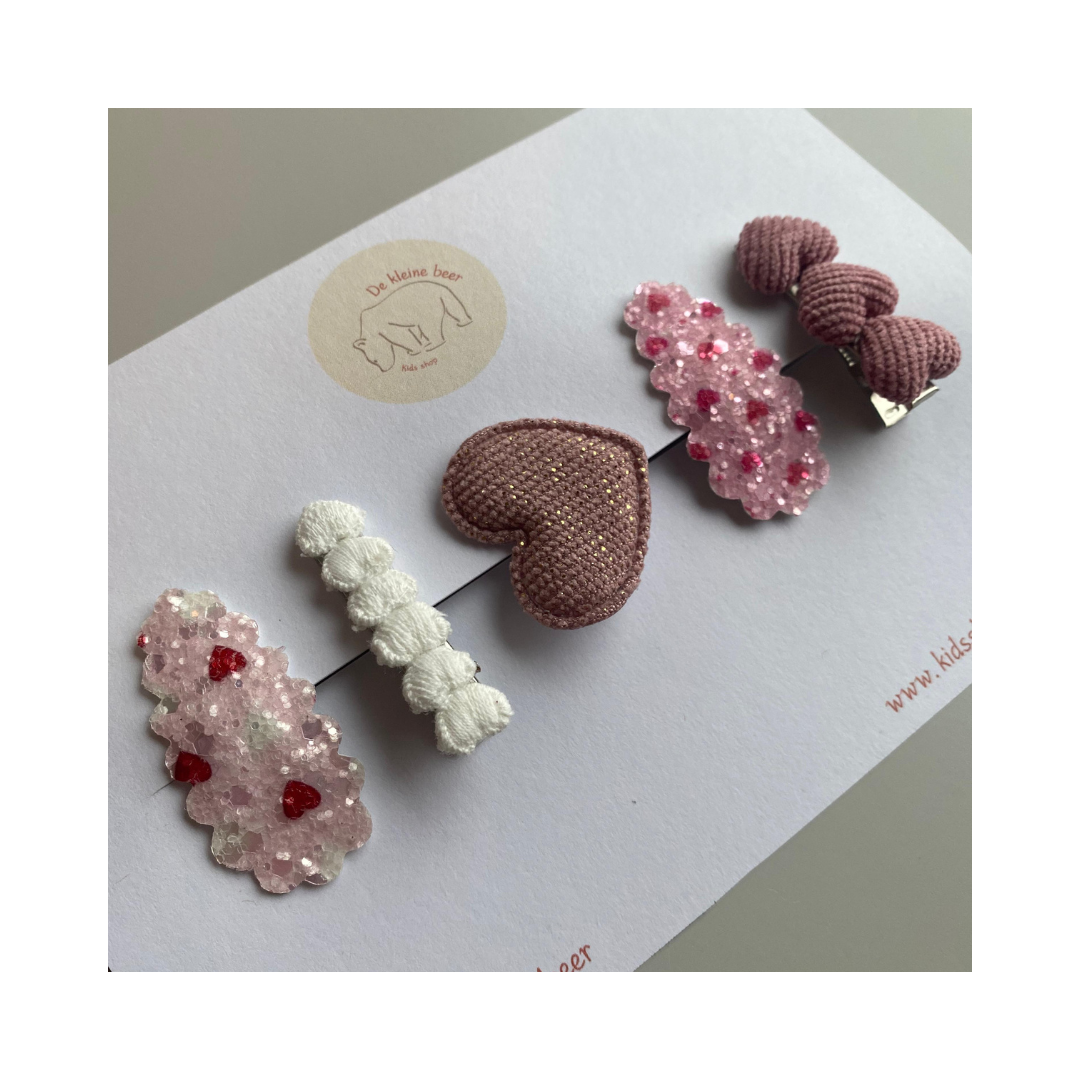 Hairclip gift set hearts