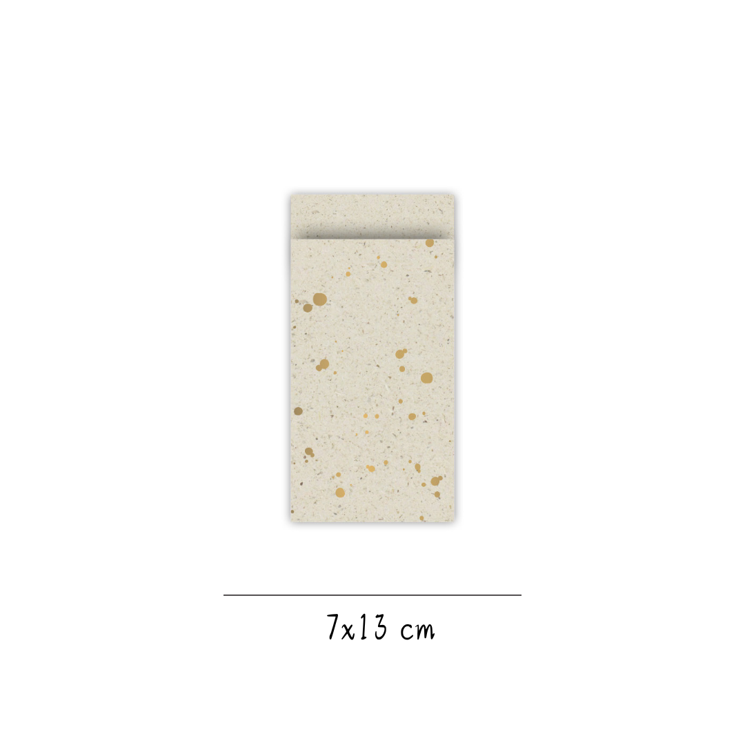 Cadeauzakje gouden stippen 7x13 cm (5 stuks)
