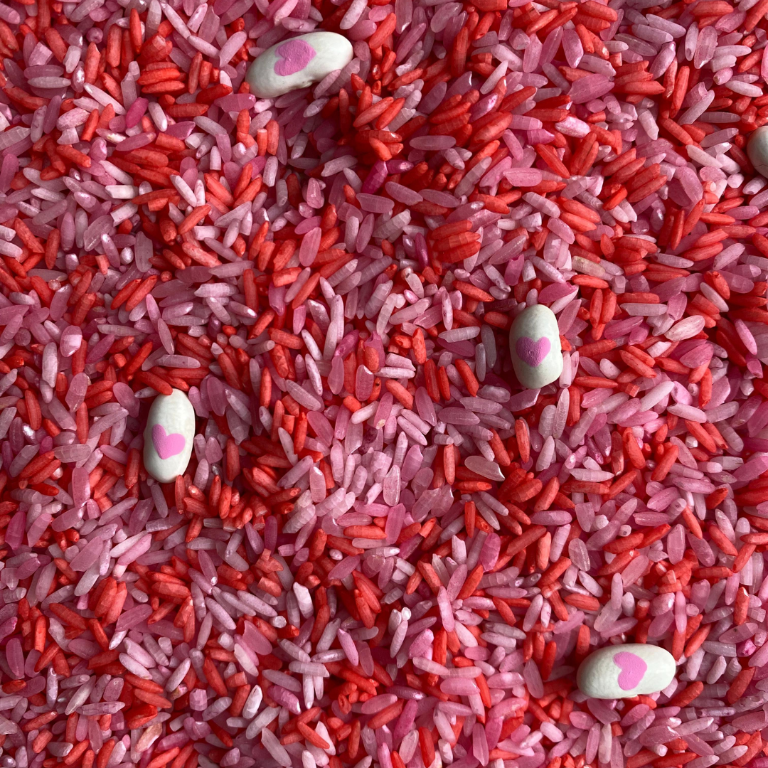 Speelrijst hartjes mix set