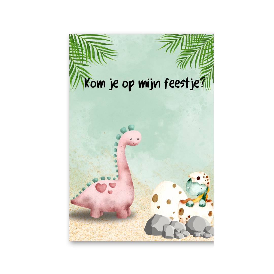 Uitnodigingskaarten Dino (8 stuks)