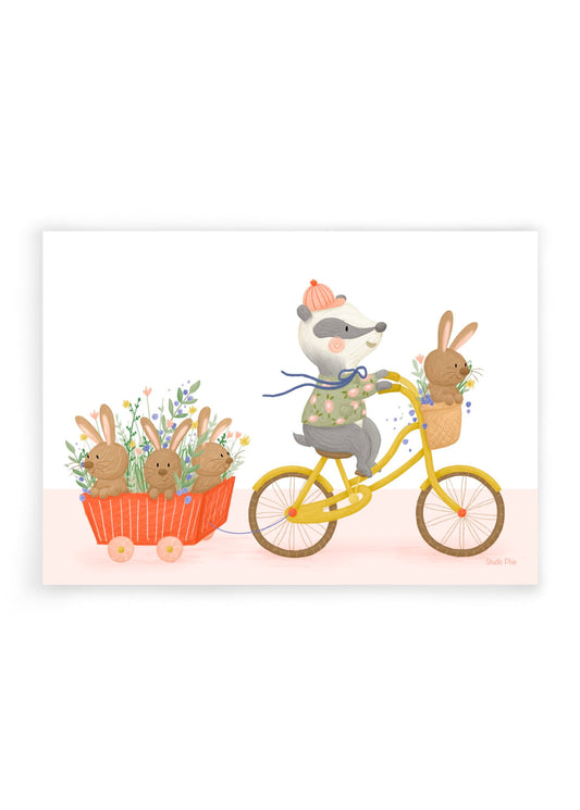 Wenskaart das met konijntjes