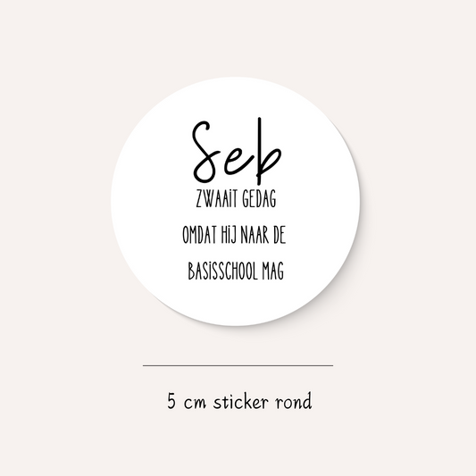 Traktatiesticker ik zwaai gedag (10 stuks)