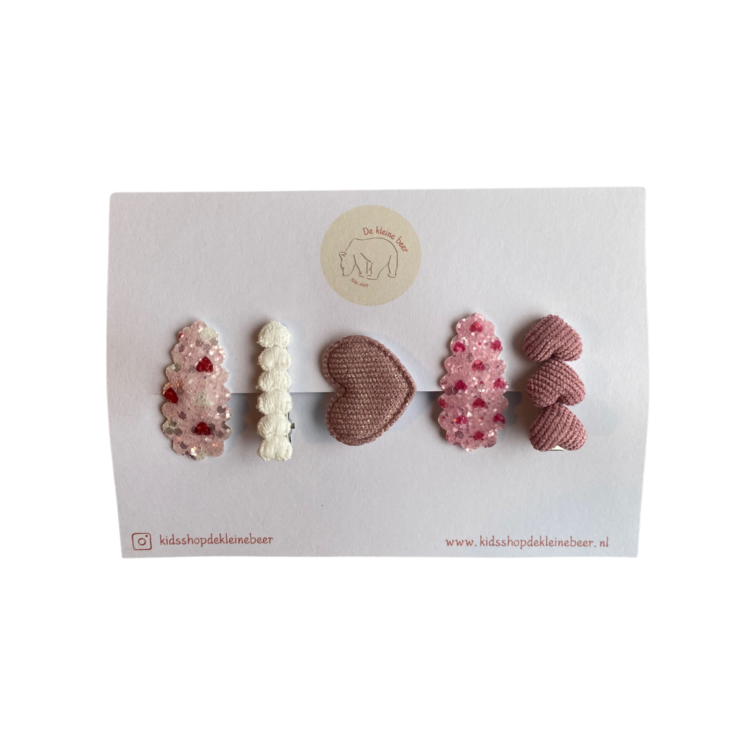 Hairclip gift set hearts
