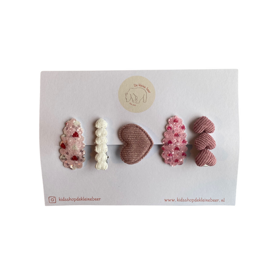 Hairclip gift set hearts