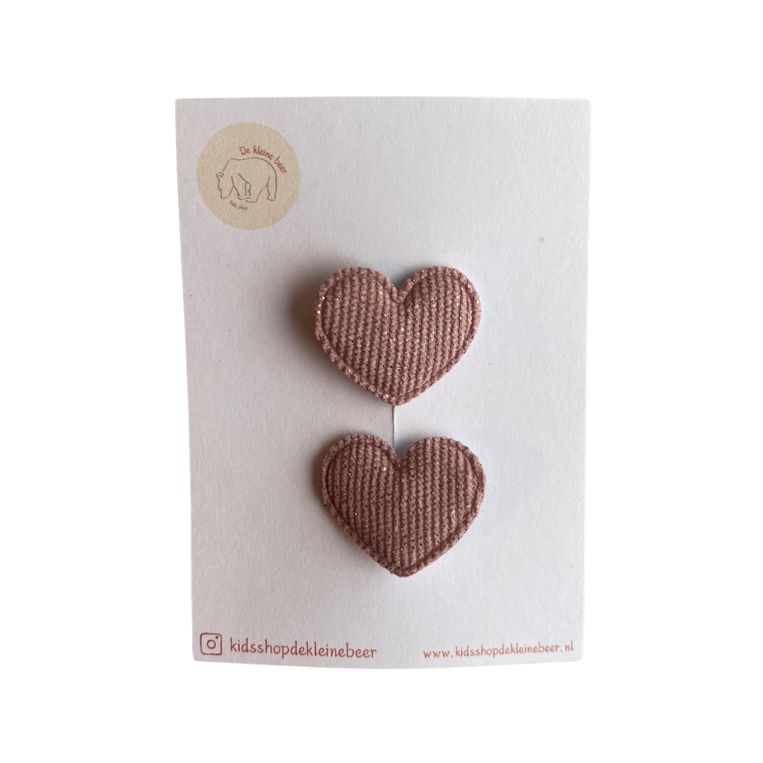 Hairpin heart old pink