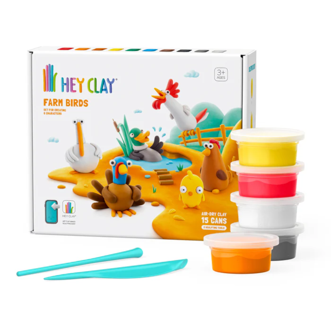 HeyClay - boerderij vogels 15 blikjes