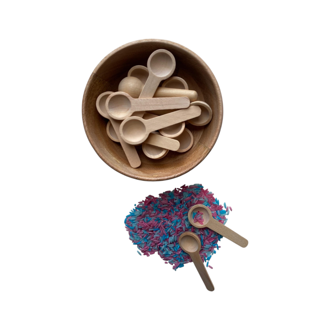 Houten mini lepels ronde kop