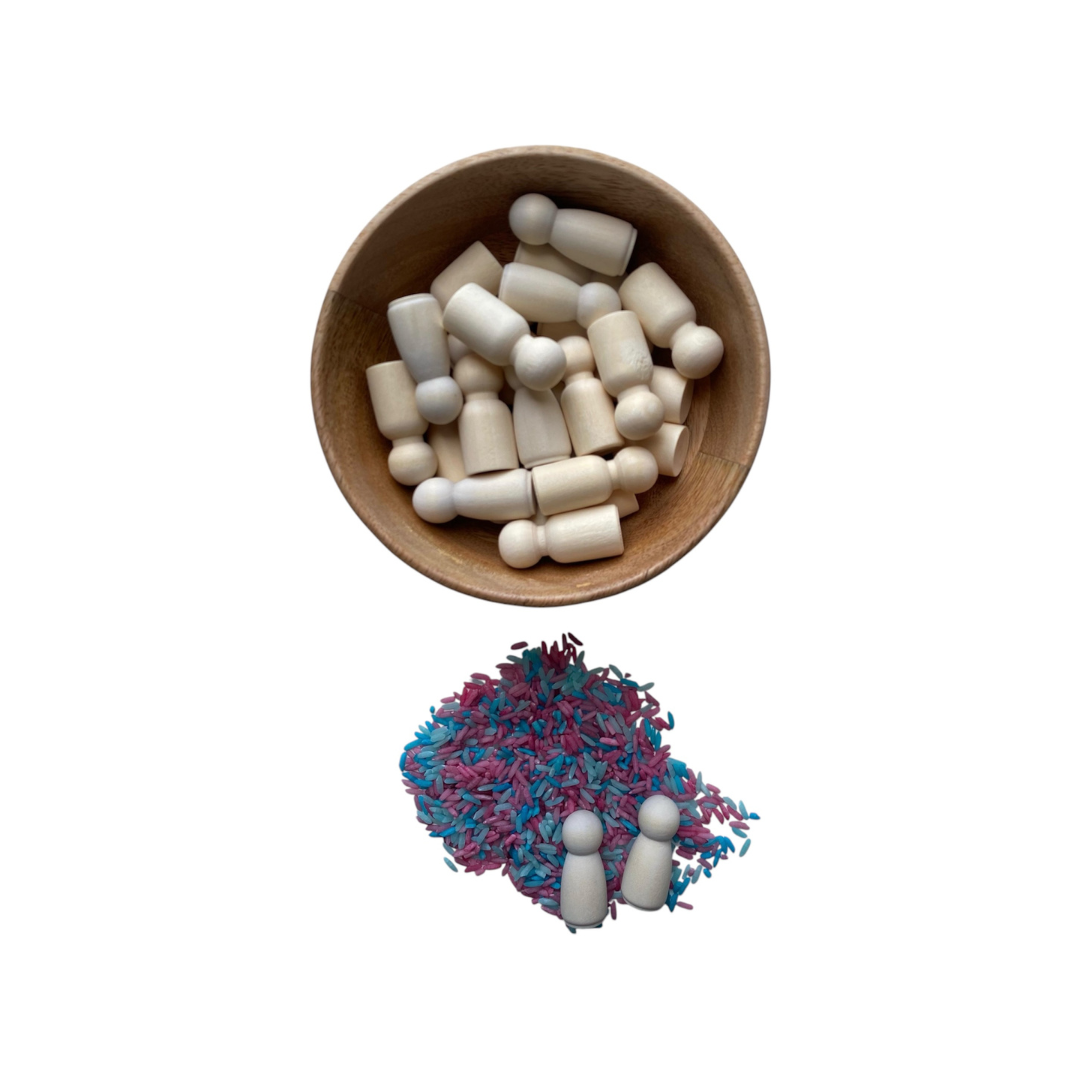 Houten mini poppetje