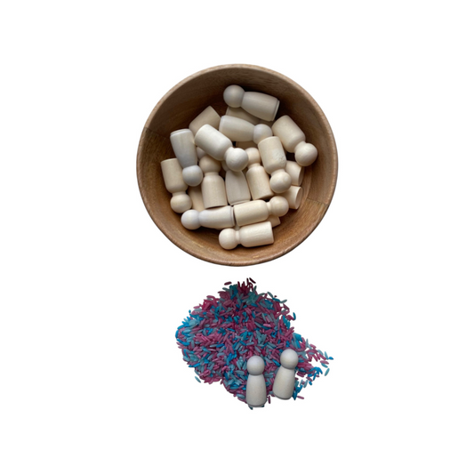 Houten mini poppetje