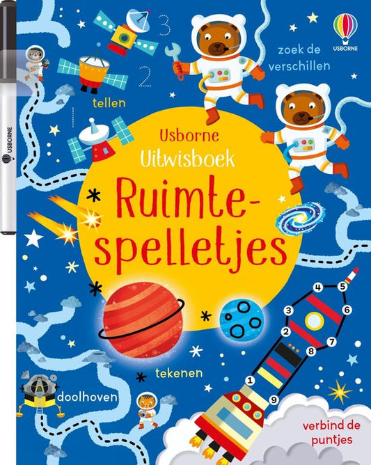 Usborne uitwisboek – Ruimtespelletjes