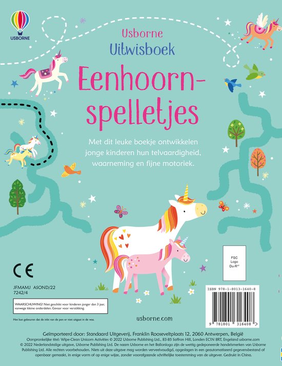Usborne uitwisboek – Eenhoorns