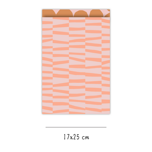 Cadeauzakje strepen 17x25 cm (5 stuks)