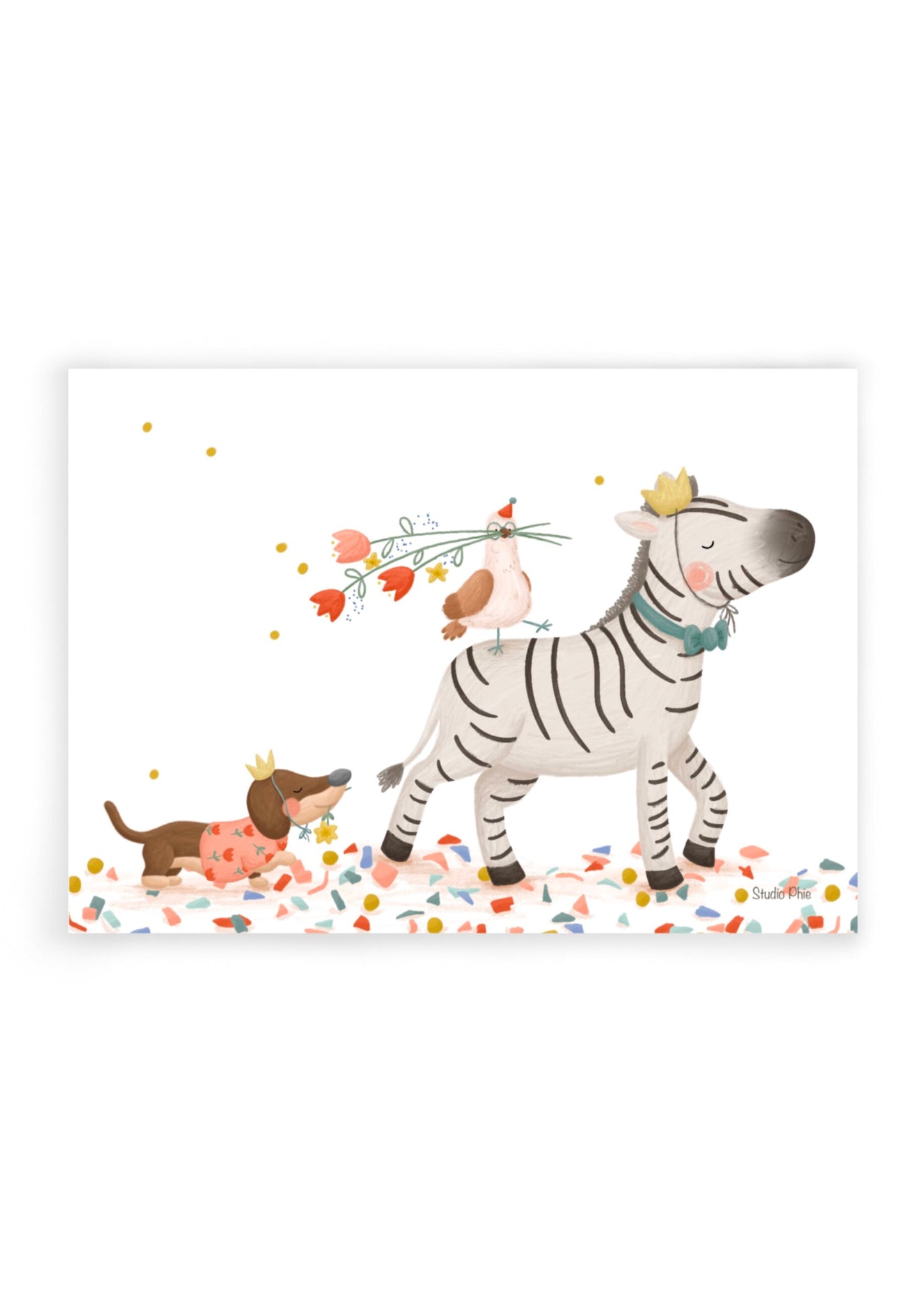 Wenskaart confetti feestje