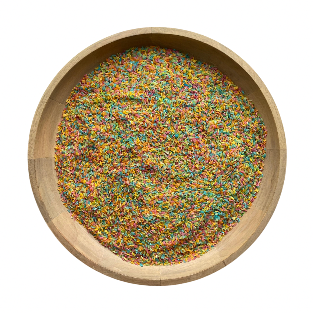 Speelrijst regenboog 300 gram