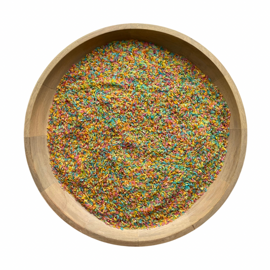 Speelrijst regenboog 300 gram