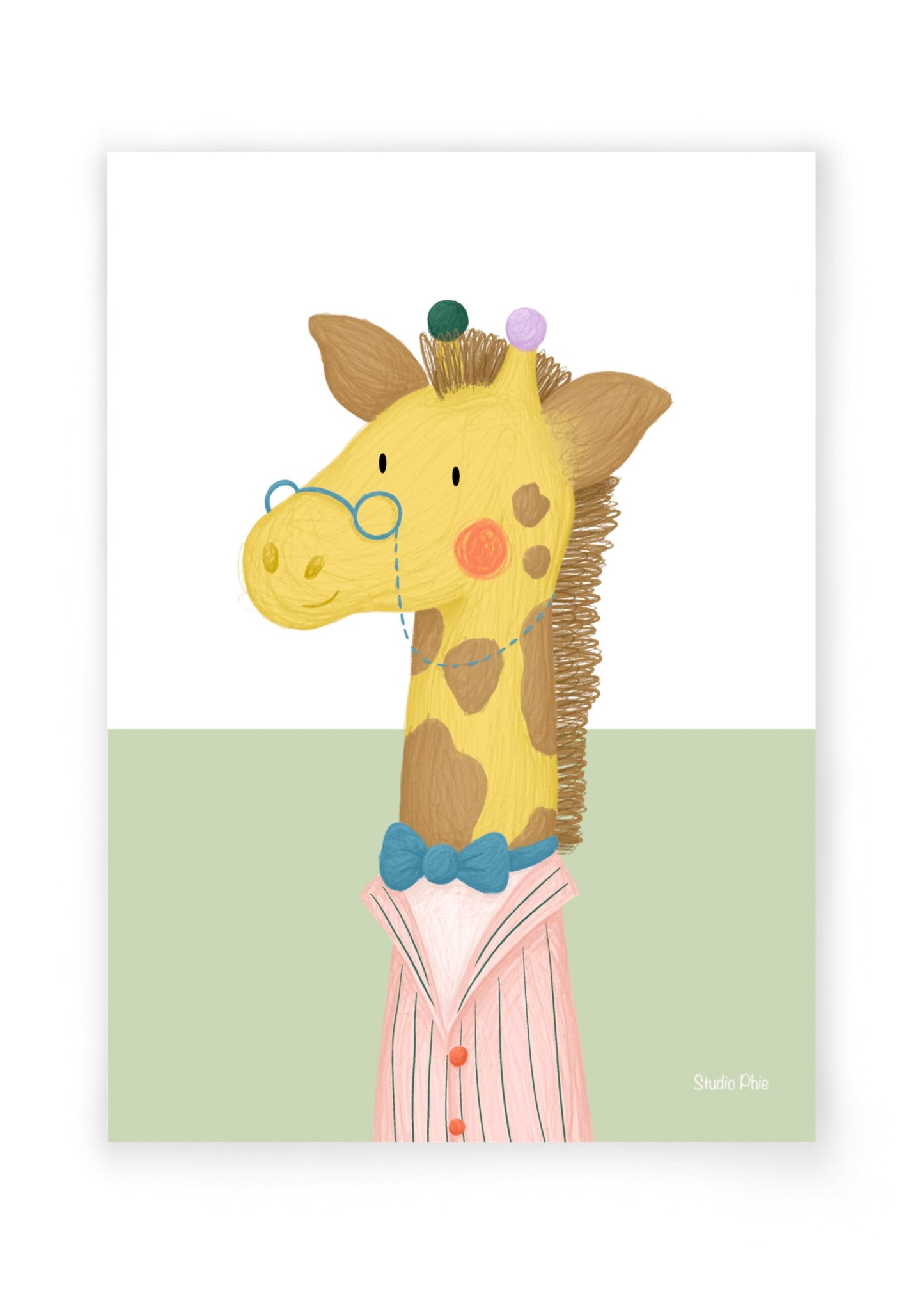 Wenskaart Giraffe
