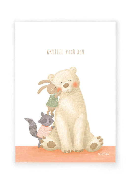 Wenskaart knuffel voor jou