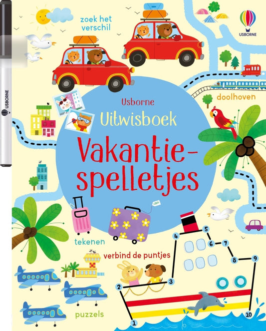 uitgeverij usborne uitwisboek vakantiespelletjes