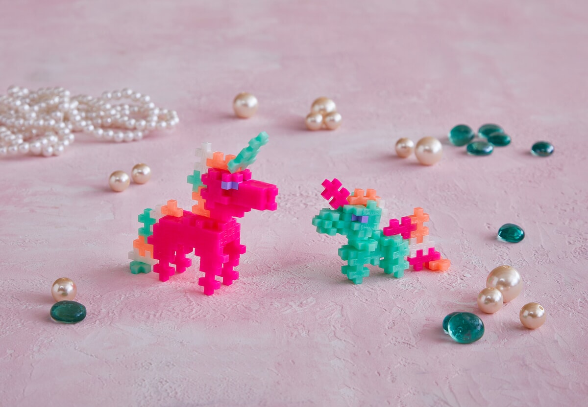 Plus-Plus Pearl Unicorns 100 Pcs Tube