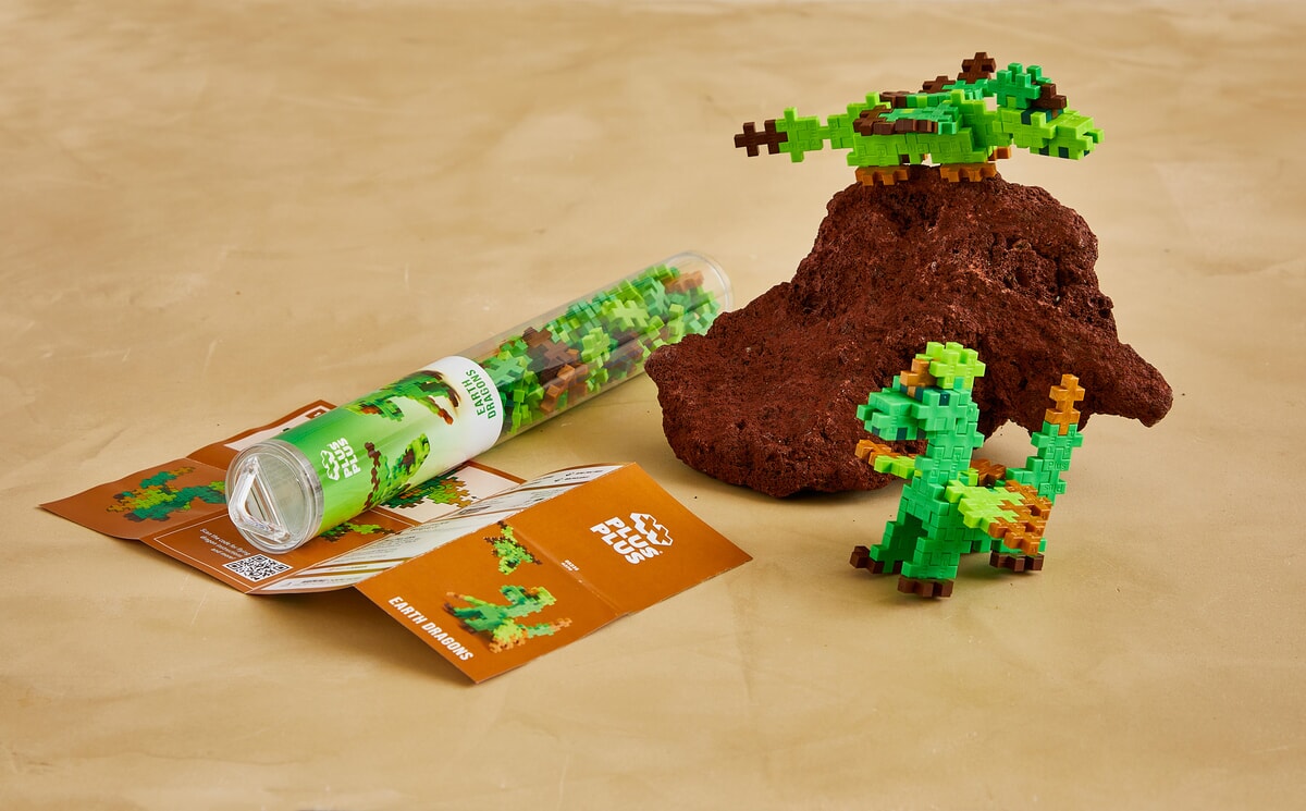 Plus-Plus Earth Dragons – 100 stuks tube