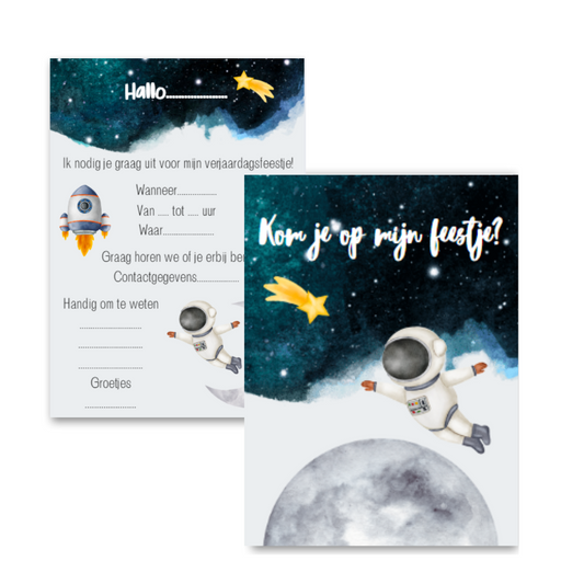 Uitnodigingskaarten Ruimte (8 stuks)